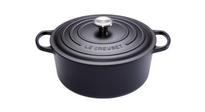 LE CREUSET BRAAD/STOOFPOT 22CM MAT ZWART