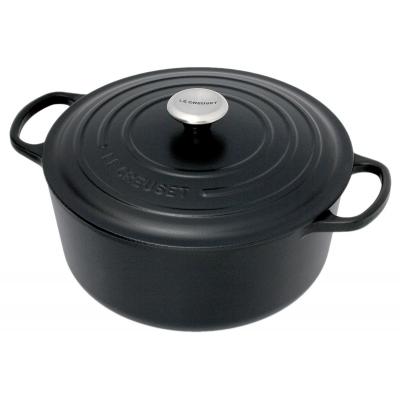 LE CREUSET BRAAD/STOOFPAN 24CM ZWART