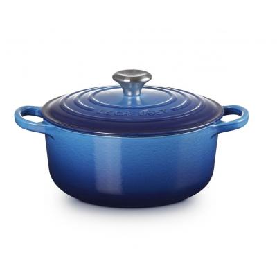 LE CREUSET BRAAD/STOOFPOT 20CM AZURE BL.