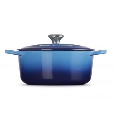 LE CREUSET BRAAD/STOOFPOT 26CM AZURE BL.